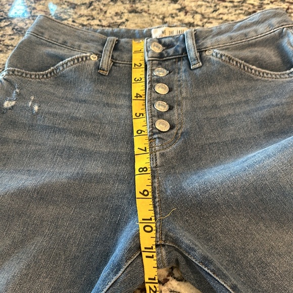 We The Free People Dylan Button Fly High Rise Cropped Bootcut Jeans size 25 d34 - Picture 10 of 11